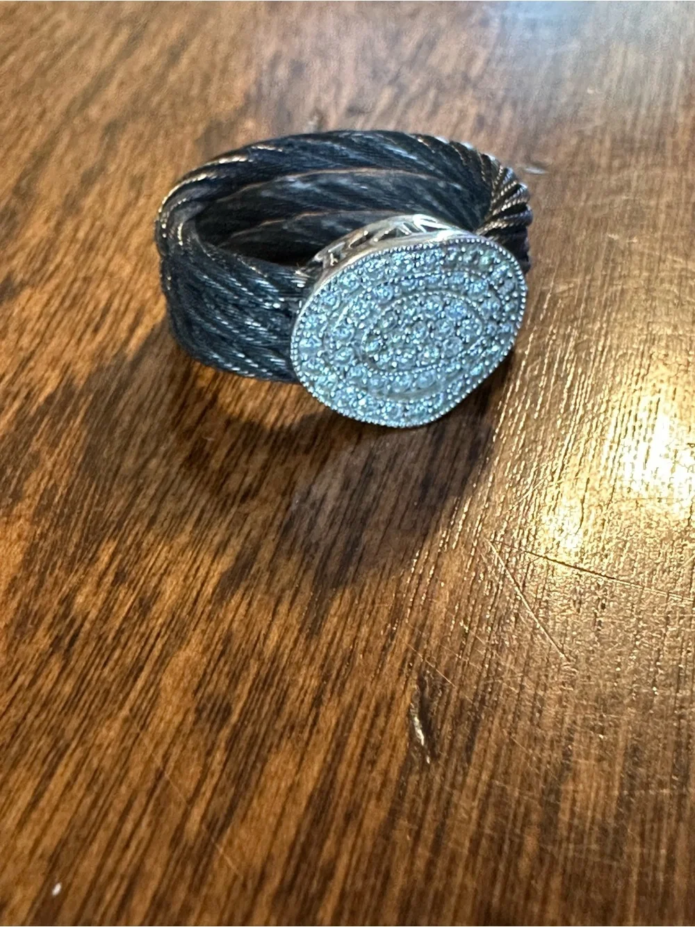 Charriol Diamond / 18K Gold Black Steel Ring